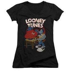Looney Tunes - Juniors Dj Looney Tunes V-Neck T-Shirt