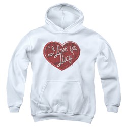 I Love Lucy - Youth Red Glitter 75 Pullover Hoodie