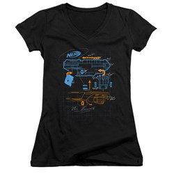 Nerf - Juniors Deconstructed Nerf Gun V-Neck T-Shirt