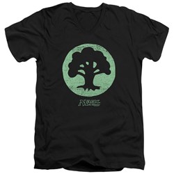 Magic The Gathering - Mens Green Symbol V-Neck T-Shirt
