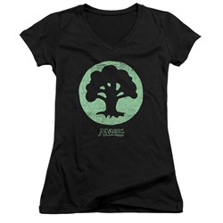 Magic The Gathering - Juniors Green Symbol V-Neck T-Shirt