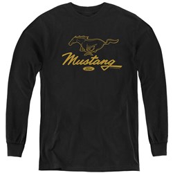 Ford Mustang - Youth Pony Script Long Sleeve T-Shirt