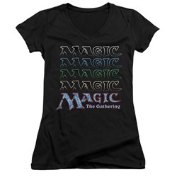 Magic The Gathering - Juniors Retro Logo Repeat V-Neck T-Shirt
