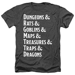 Dungeons And Dragons - Mens Dungeon List Heather T-Shirt