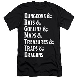 Dungeons And Dragons - Mens Dungeon List Premium Slim Fit T-Shirt