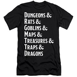 Dungeons And Dragons - Mens Dungeon List Slim Fit T-Shirt