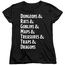 Dungeons And Dragons - Womens Dungeon List T-Shirt