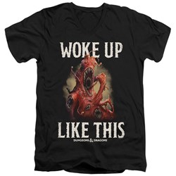 Dungeons And Dragons - Mens Woke Like This V-Neck T-Shirt