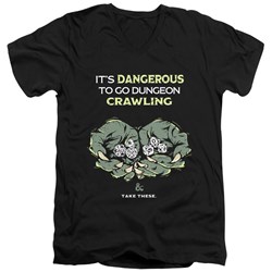 Dungeons And Dragons - Mens Dangerous To Go Alone V-Neck T-Shirt