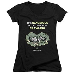 Dungeons And Dragons - Juniors Dangerous To Go Alone V-Neck T-Shirt