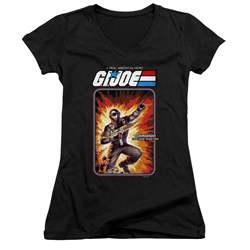 G.I. Joe - Juniors Snake Eyes Card V-Neck T-Shirt
