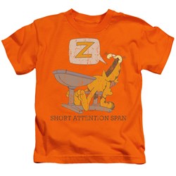 Garfield - Attention Span Little Boys T-Shirt In Orange