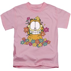 Garfield - In The Garden Little Boys T-Shirt In Pink