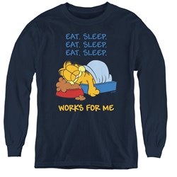 Garfield - Youth Works For Me Long Sleeve T-Shirt