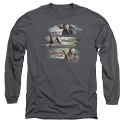 The Hobbit - Mens Loyalty And Honour Long Sleeve Shirt In Charcoal
