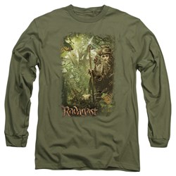 The Hobbit - Mens In The Woods Long Sleeve Shirt In Military Green