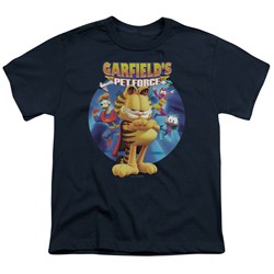 Garfield - Dvd Art Big Boys T-Shirt In Navy