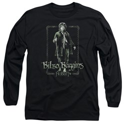 The Hobbit - Mens Bilbo Stare Long Sleeve Shirt In Black