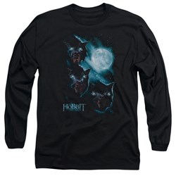 The Hobbit - Mens Three Warg Moon Long Sleeve Shirt In Black