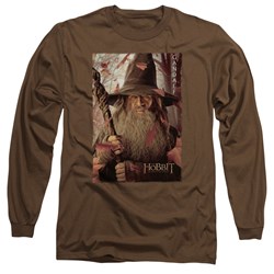 The Hobbit - Mens Galdalf Poster Long Sleeve Shirt In Coffee