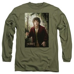 The Hobbit - Mens Bilbo Poster Long Sleeve Shirt In Military Green