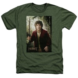 The Hobbit - Mens Bilbo Poster T-Shirt In Military Green