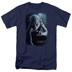 The Hobbit - Mens Gollum Poster T-Shirt In Navy