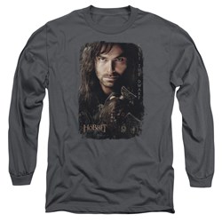 The Hobbit - Mens Kili Poster Long Sleeve Shirt In Charcoal