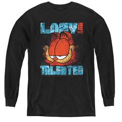 Garfield - Youth Lazy But Talented Distressed Long Sleeve T-Shirt