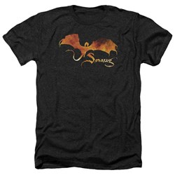 Hobbit - Mens Smaug On Fire Heather T-Shirt