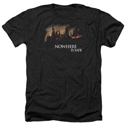 Harry Potter - Mens Burning Hogwarts Heather T-Shirt