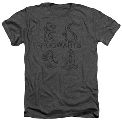 Harry Potter - Mens Literary Crests Heather T-Shirt