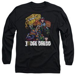 Judge Dredd - Mens Bike And Badge Longsleeve T-Shirt
