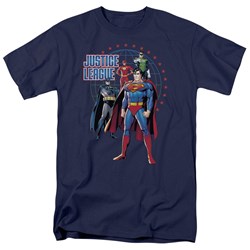 Justice League - Protectors Adult T-Shirt In Navy