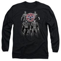 Justice League, The - Mens Shades Of Gray Long Sleeve Shirt In Black