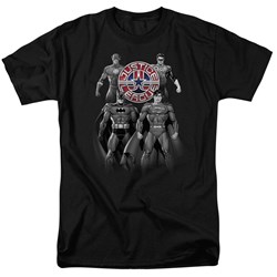 Justice League - Shades Of Gray Adult T-Shirt In Black