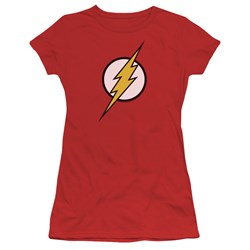 Justice League - Flash Logo Juniors T-Shirt In Red