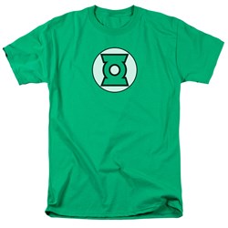 Justice League - Green Lantern Logo Adult T-Shirt In Kelly Green