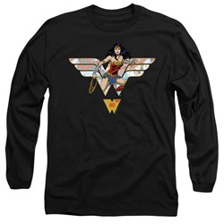 Wonder Woman - Mens Ww 80Th Collage Logo Long Sleeve T-Shirt