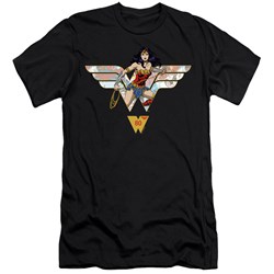 Wonder Woman - Mens Ww 80Th Collage Logo Premium Slim Fit T-Shirt