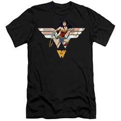 Wonder Woman - Mens Ww 80Th Collage Logo Slim Fit T-Shirt