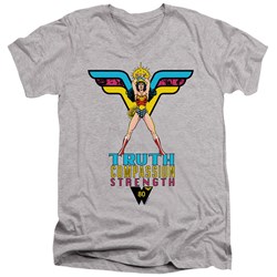 Wonder Woman - Mens Truth, Compassion, Strength V-Neck T-Shirt