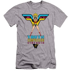 Wonder Woman - Mens Truth, Compassion, Strength Premium Slim Fit T-Shirt
