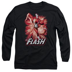 Justice League, The - Mens Flash Red & Gray Long Sleeve Shirt In Black