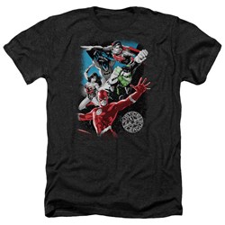 Justice League - Mens Galactic Attack Heather T-Shirt