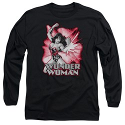 Justice League, The - Mens Wonder Woman Red & Gray Long Sleeve Shirt In Black