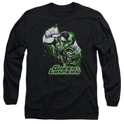 Justice League, The - Mens Green Lantern Green & Gray Long Sleeve Shirt In Black