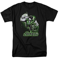 Justice League - Green Lantern Green & Gray Adult T-Shirt In Black