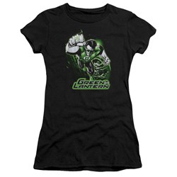 Justice League - Green Lantern Green & Gray Juniors T-Shirt In Black