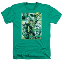 Justice League, The - Mens Green Lantern Panels T-Shirt In Kelly Green